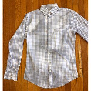 Nordstrom Rack Men's Blue Gingham Long Sleeve Dress Shirt, 34/35